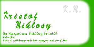 kristof miklosy business card